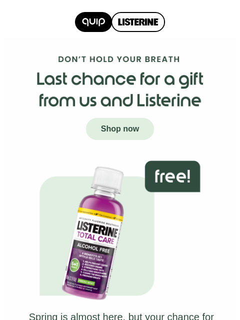 getquip newsletter: Last day for a FREE gift 🙌