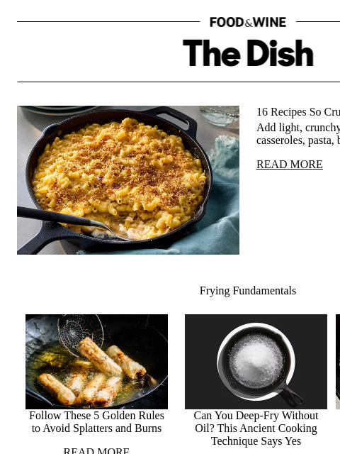 foodandwine newsletter: 16 Recipes So Crunchy You Can Hear Them