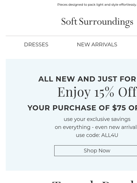 softsurroundings newsletter: Getaway Style