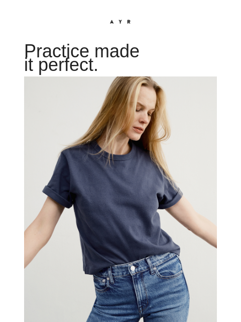 ayr newsletter: the perfect tee, now in navy