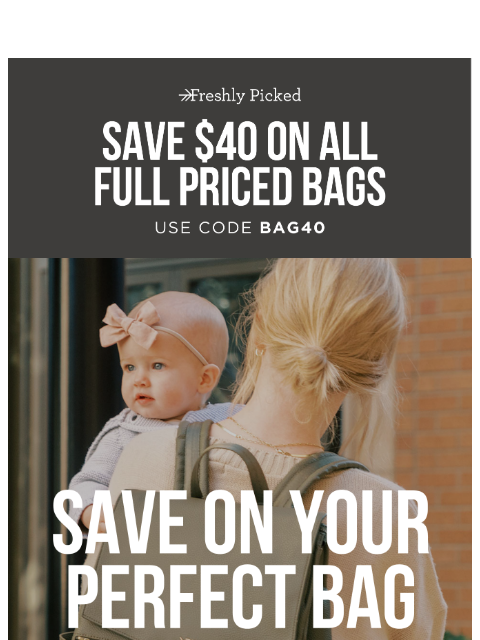 freshlypicked newsletter: The Classic Diaper Bag 🎉