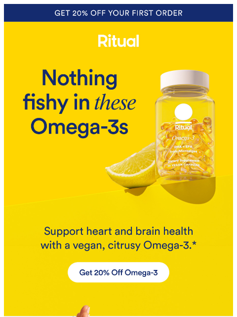 ritual newsletter: 20% off Fish-free Omega-3s