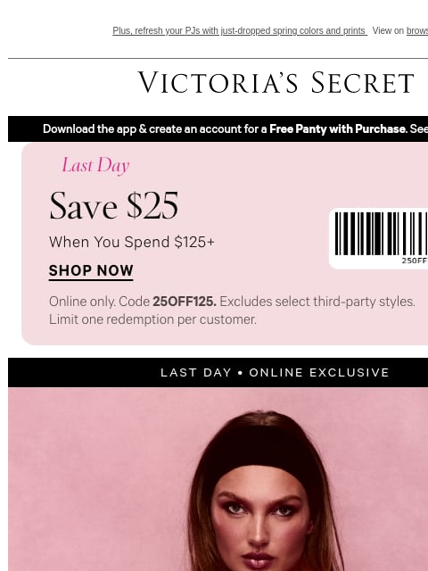 victoriassecret newsletter: Last Day: 30% Off Our Iconic Bras