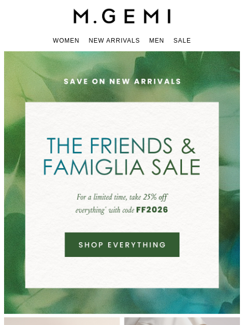 mgemi newsletter: 25% Off Every Single Style