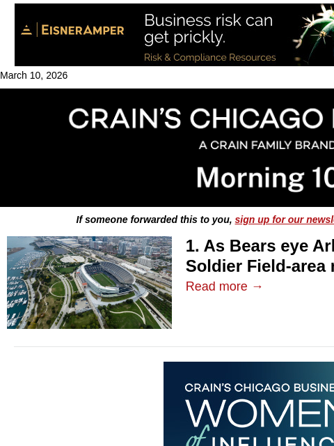 crainalerts newsletter: Soldier Field-area megaproject resurfaces