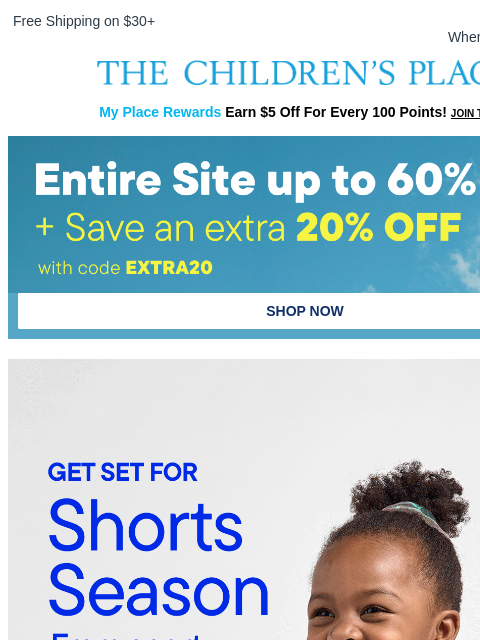 childrensplace newsletter: It’s Time for a Spring Shorts Refresh! ☀️