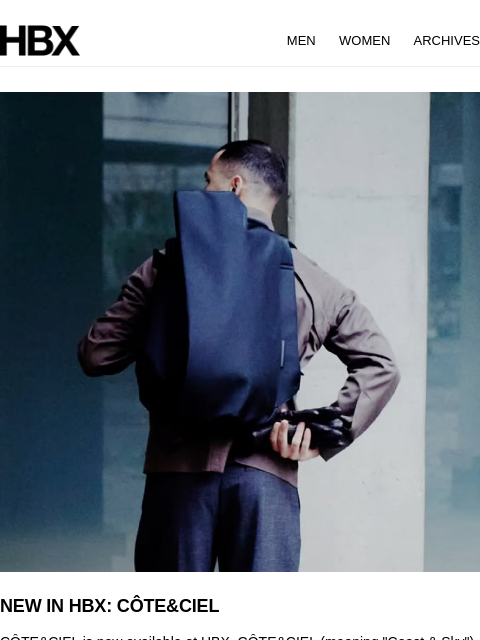 hbx newsletter: NEW IN HBX: CÔTE&CIEL