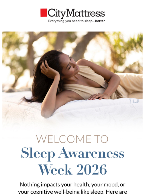 citymattress newsletter: Sleep Week Starts Now: 5 Simple Ways to Rest Bette...