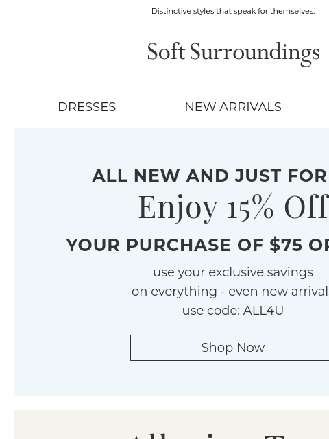 softsurroundings newsletter: New Spring Loves