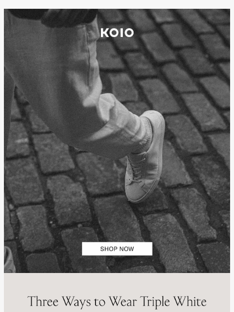 koio newsletter: Crisp Vitello leather, handcrafted in Italy.