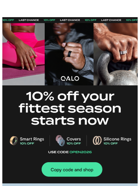 qalo newsletter: LAST CHANCE: 10% off everything ends soon