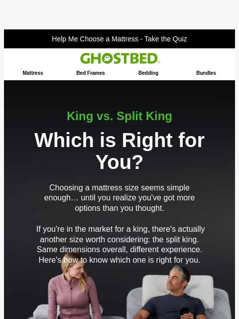 ghostbed newsletter: King vs Split King: Which is Best for You?