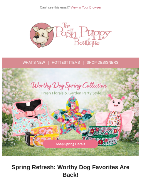 poshpuppyboutique newsletter: Spring Just Got a Whole Lot Cuter 🌸🐶