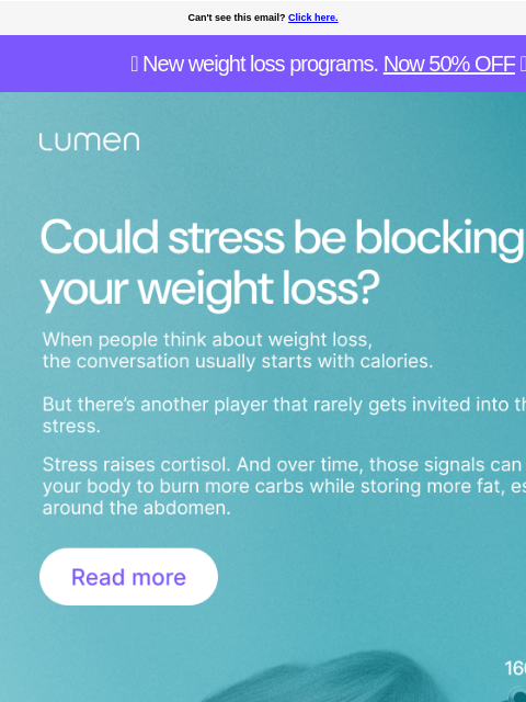 lumen newsletter: Stressed? Your body may store more fat