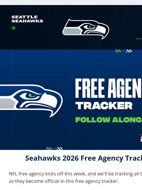 seahawksemail newsletter: Seahawks Free Agency Kickoff
