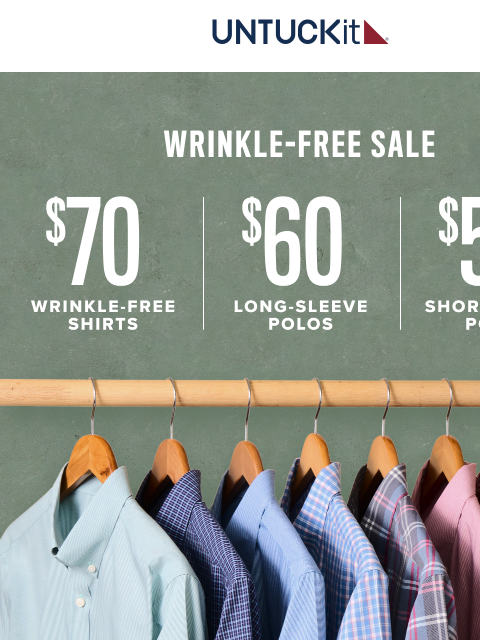 untuckit newsletter: Wrinkle-Free On Sale From $50