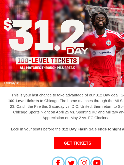 chicagofirefc newsletter: The Clock Is Ticking on Our 312 Day Deal