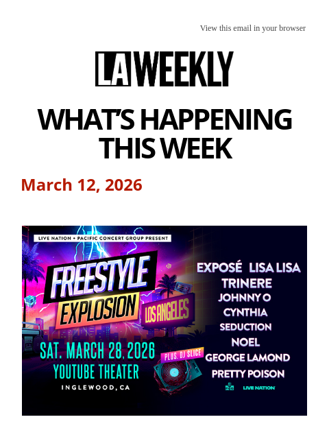 laweekly newsletter: What's Happening in LA This Week + Oscars Are in t...