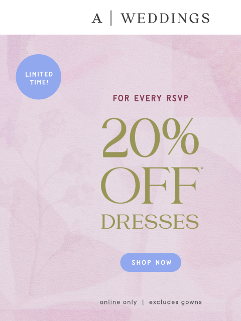 anthropologie newsletter: 20% off dresses!