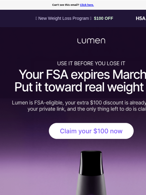 lumen newsletter: FSA benefit expiring? Use it before you lose it