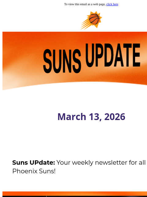 suns newsletter: Suns UPdate: Check Out Upcoming Giveaways Ahead!