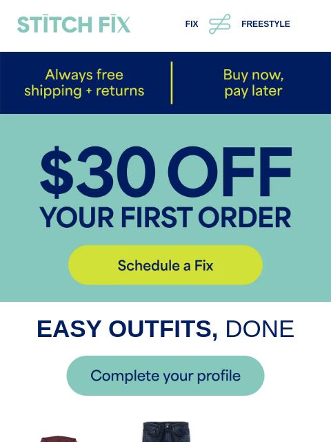 stitchfix newsletter: Great style + $30 off