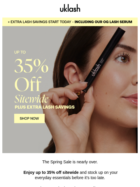 uklash newsletter: Final days! Up to 35% Off + Extra Lash Savings💫