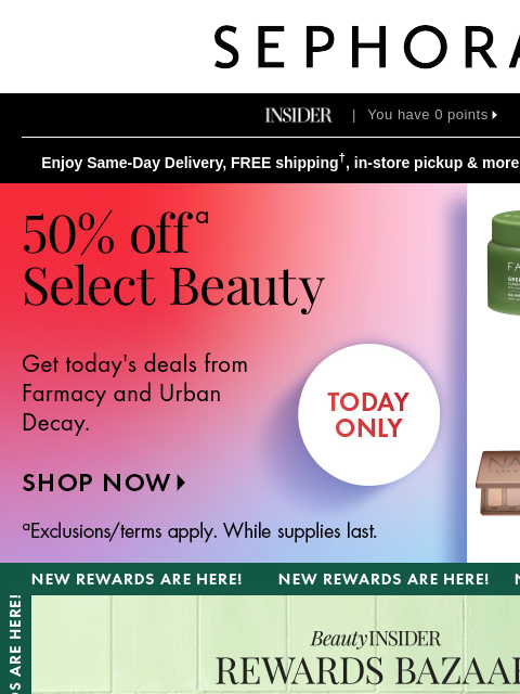 sephora newsletter: Did you know that points = rewards?