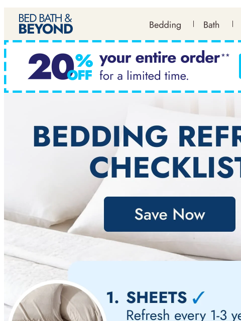 bedbathandbeyond newsletter: Your March bedroom refresh checklist ✔