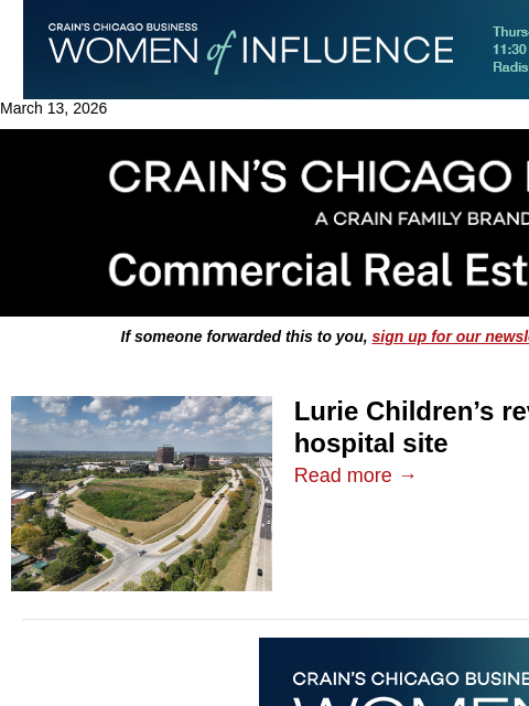 crainalerts newsletter: Plans revealed for undeveloped Downers Grove offic...