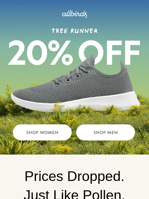 allbirds newsletter: Spring Sneaks Up To 50% Off 🌳