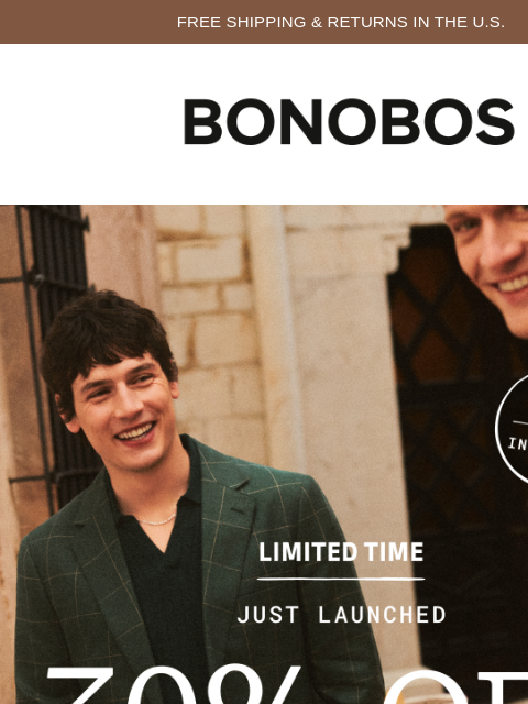 bonobos newsletter: Take 30% Off Your Order Today
