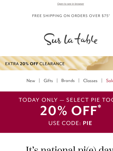 surlatable newsletter: 🥧 Sweet Pi Day Savings