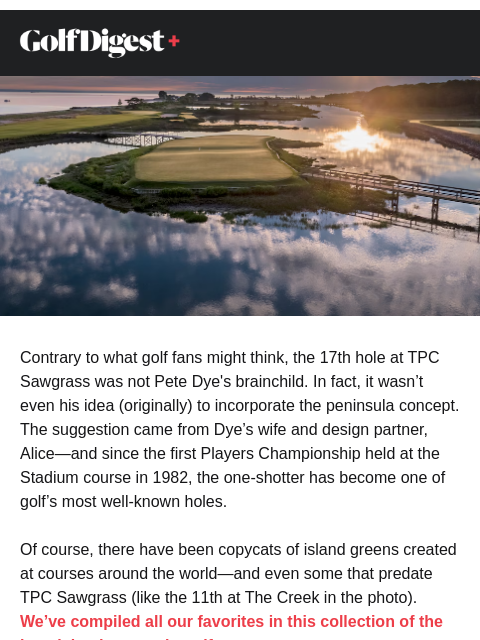 golfdigest newsletter: Golf’s other island greens