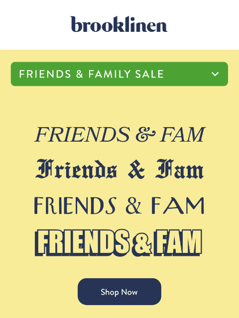 brooklinen newsletter: Day ones, get up to 50% off
