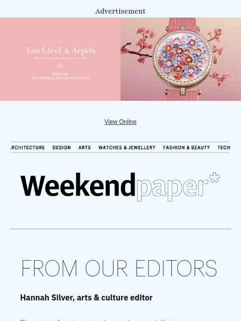 futureplc newsletter: Weekendpaper* | Hockney brings spring