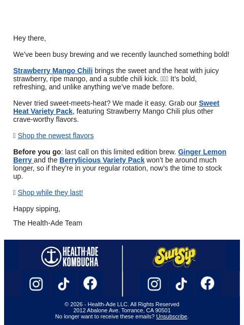 health-ade newsletter: Get the latest scoop on your fave booch