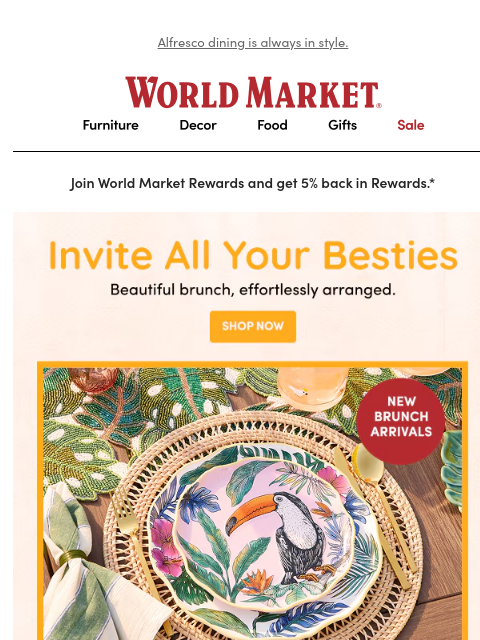 emailworldmarket newsletter: New finds for the best brunch ever.