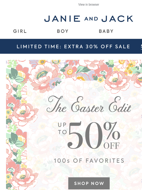 janieandjack newsletter: Last day for an extra 30% off sale