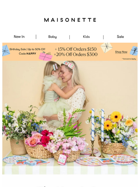 maisonette newsletter: Hop to It: Up to an Extra 20% Off Easter 🐇