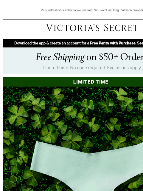 victoriassecret newsletter: Attn: 10/$40 Panties Ends Tomorrow