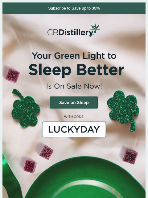 thecbdistillery newsletter: Save up to 50% on better sleep!