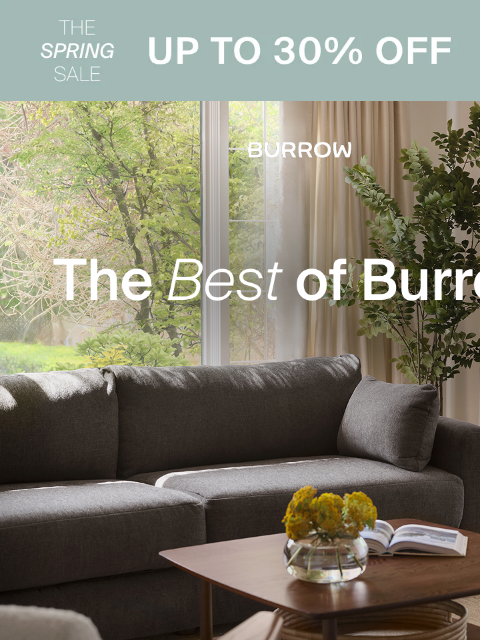 burrow newsletter: The Spring Sale: Burrow’s Best, Up to 30% Off