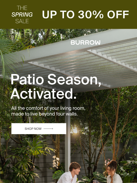 burrow newsletter: The Spring Sale: Outdoor Season Starts Now