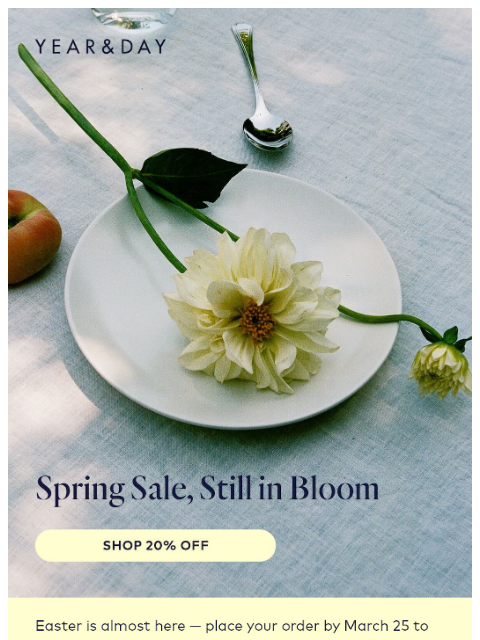 yearandday newsletter: Your Spring Table Awaits