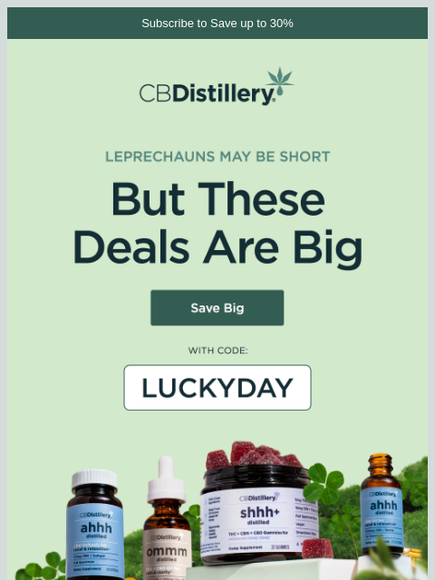 thecbdistillery newsletter: Take advantage of these HALF OFF deals!