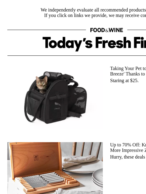 foodandwine newsletter: Up to 70% Off: Investment-Worthy Zwilling Knife Se...