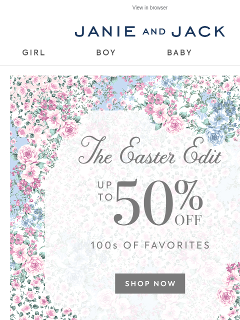 janieandjack newsletter: Have you seen our Easter Edit?