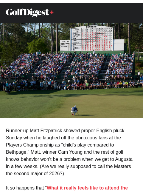 golfdigest newsletter: Is this our best behavior?