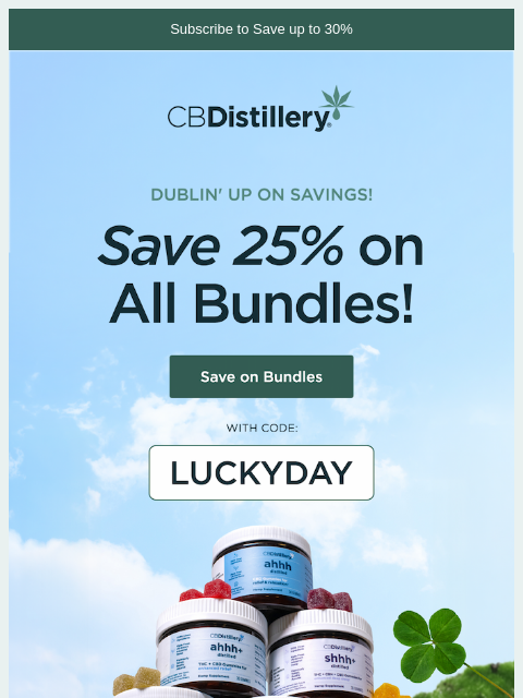 thecbdistillery newsletter: Save 25% on all bundles!
